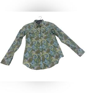Ariat Green Paisley Women's Pearl Snap Shirt